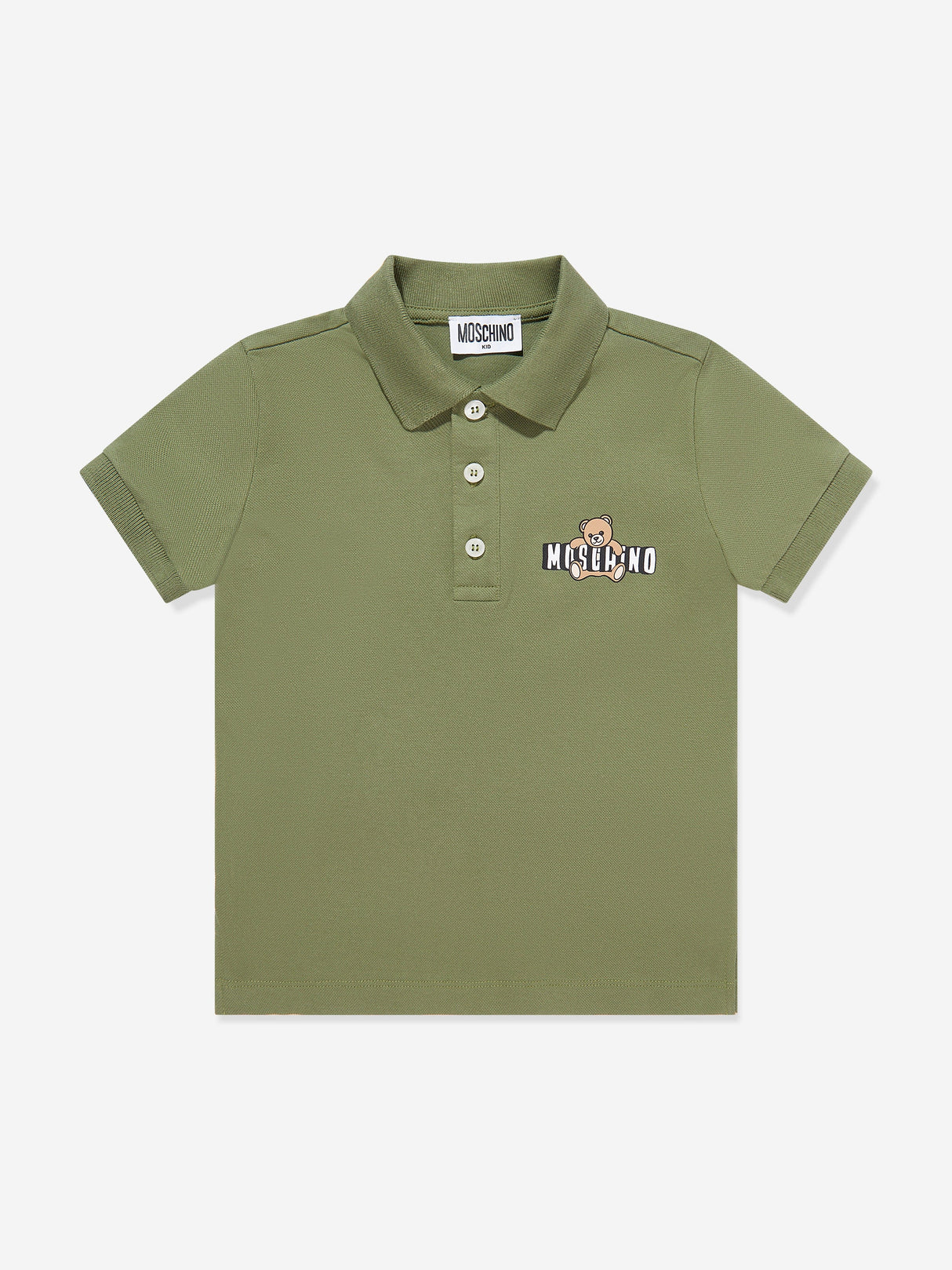 Moschino Boys Teddy Bear Logo Polo Shirt in Green
