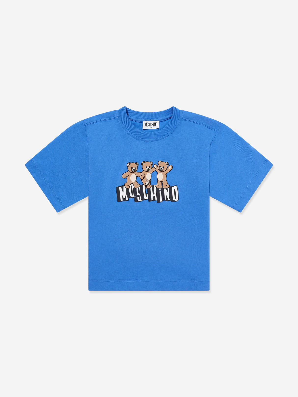 Moschino Kids Teddy Bear Logo T-Shirt in Blue
