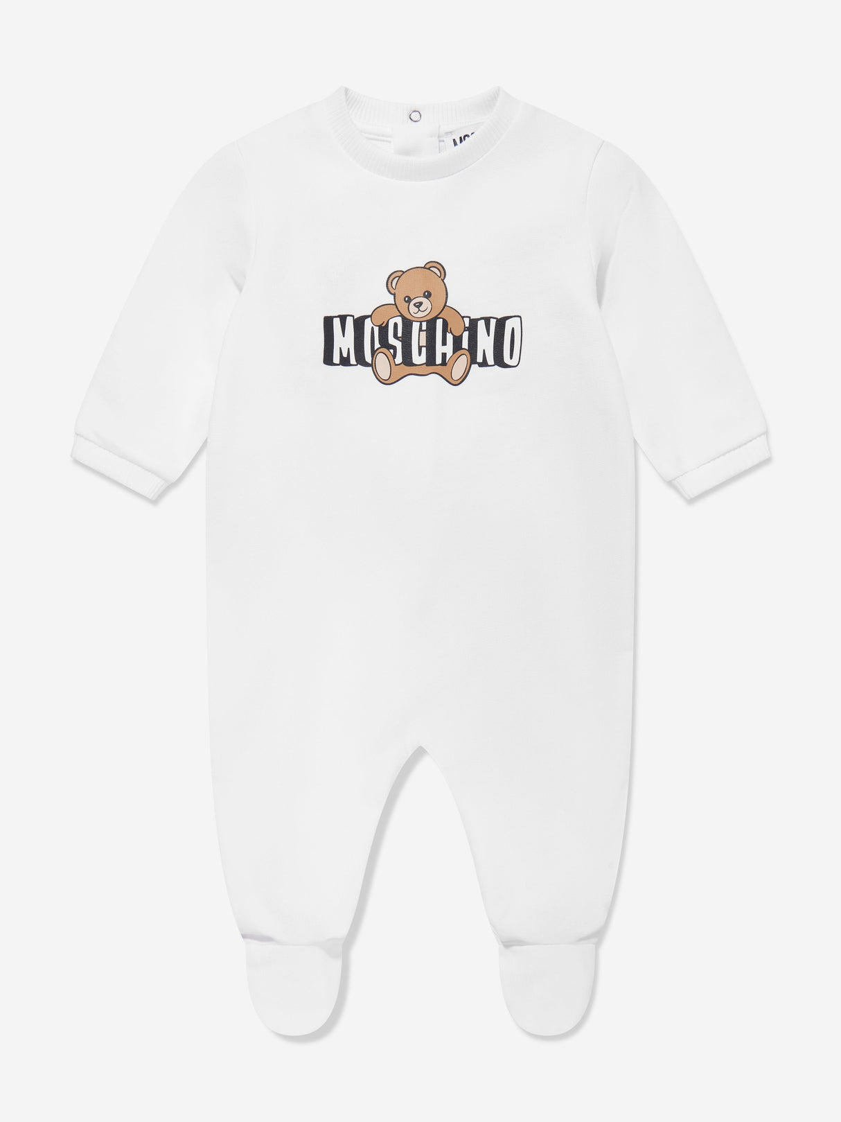 Moschino Baby Teddy Bear Logo Babygrow Set in White