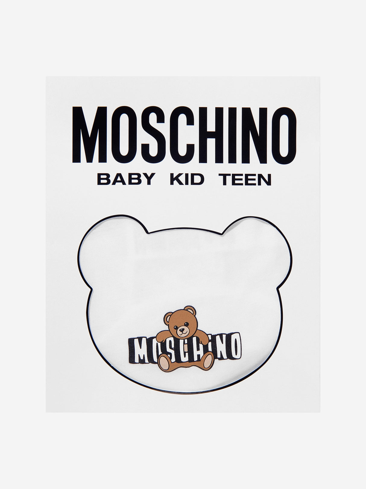 Moschino Baby Teddy Bear Logo Babygrow Set in White