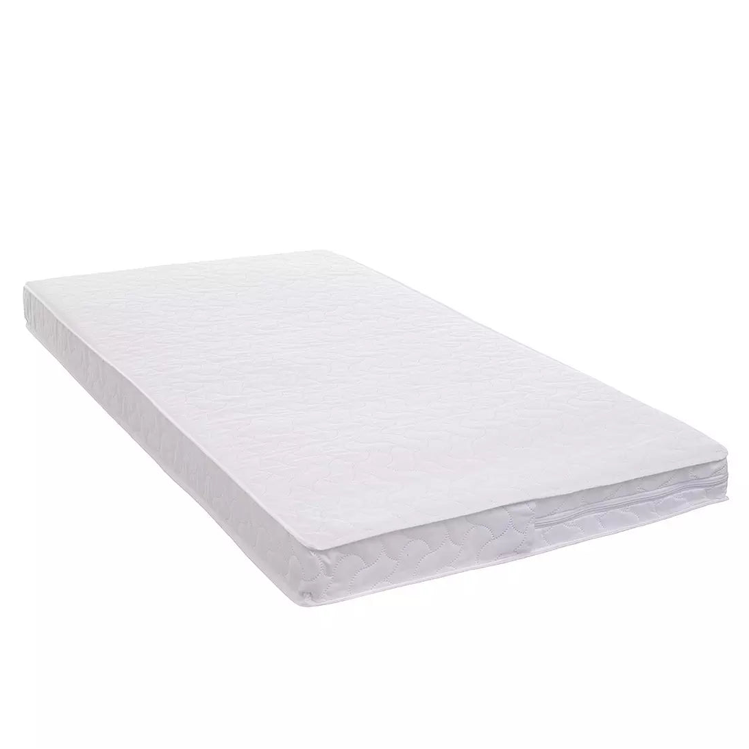 White mattress protector on a white background
