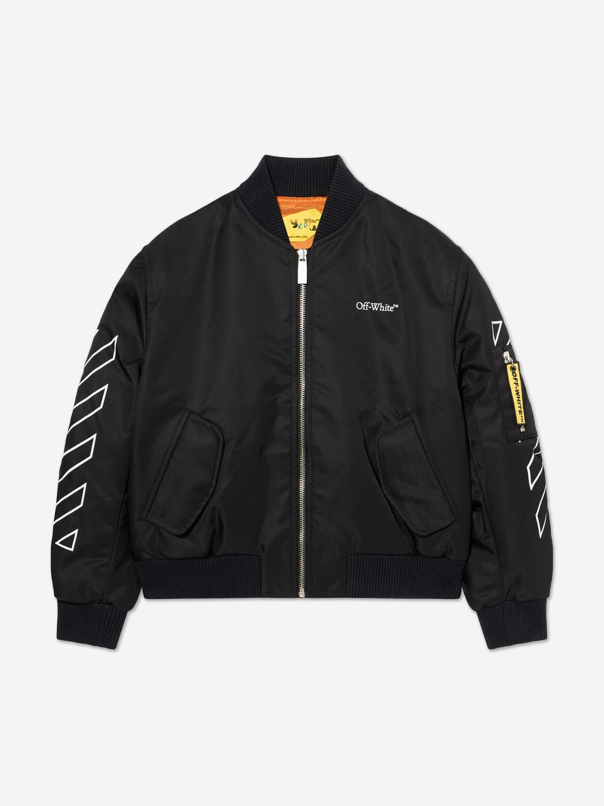 Off-White Kids Bookish Diagonal Bomber Jacket in Black