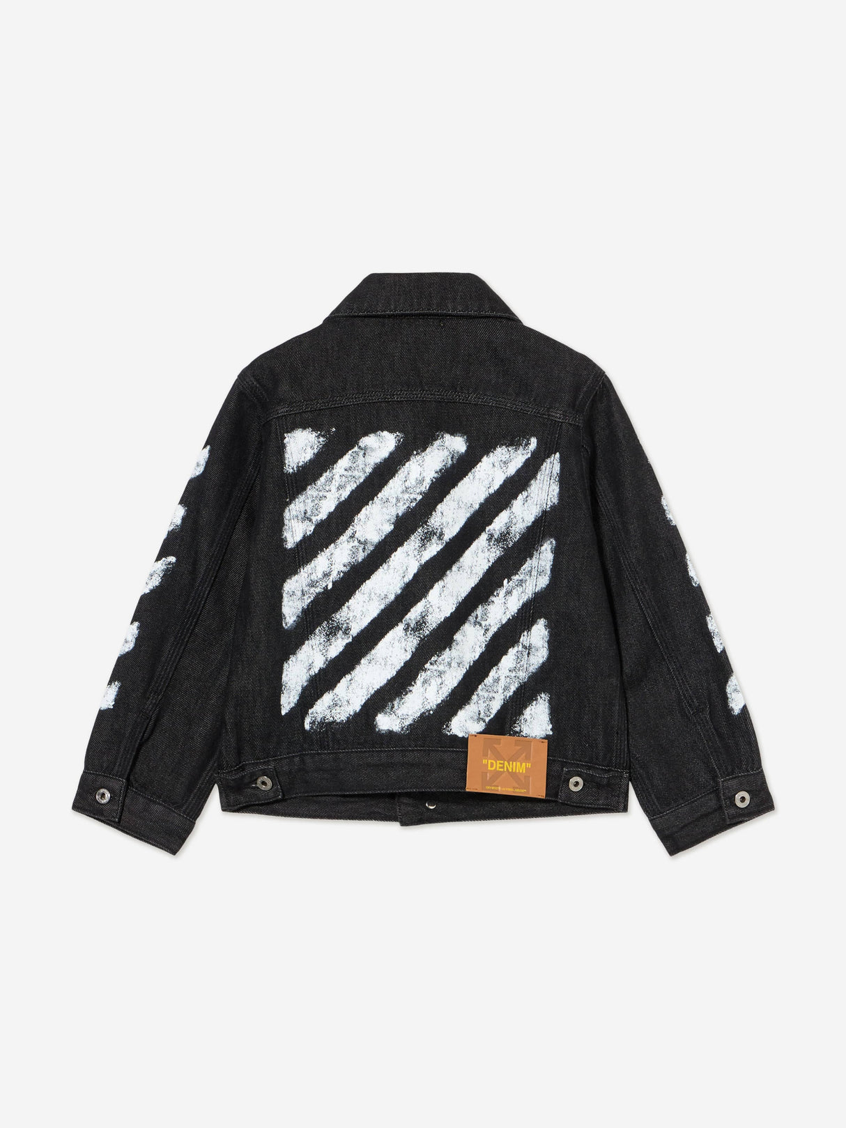 Off-White Boys Diagonal Sponge Denim Jacket in Black