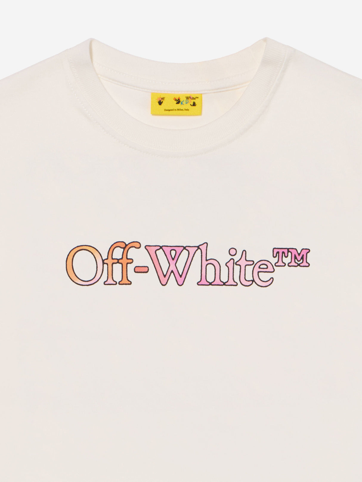 Off-White Girls Diagonal Watercolour T-Shirt in White