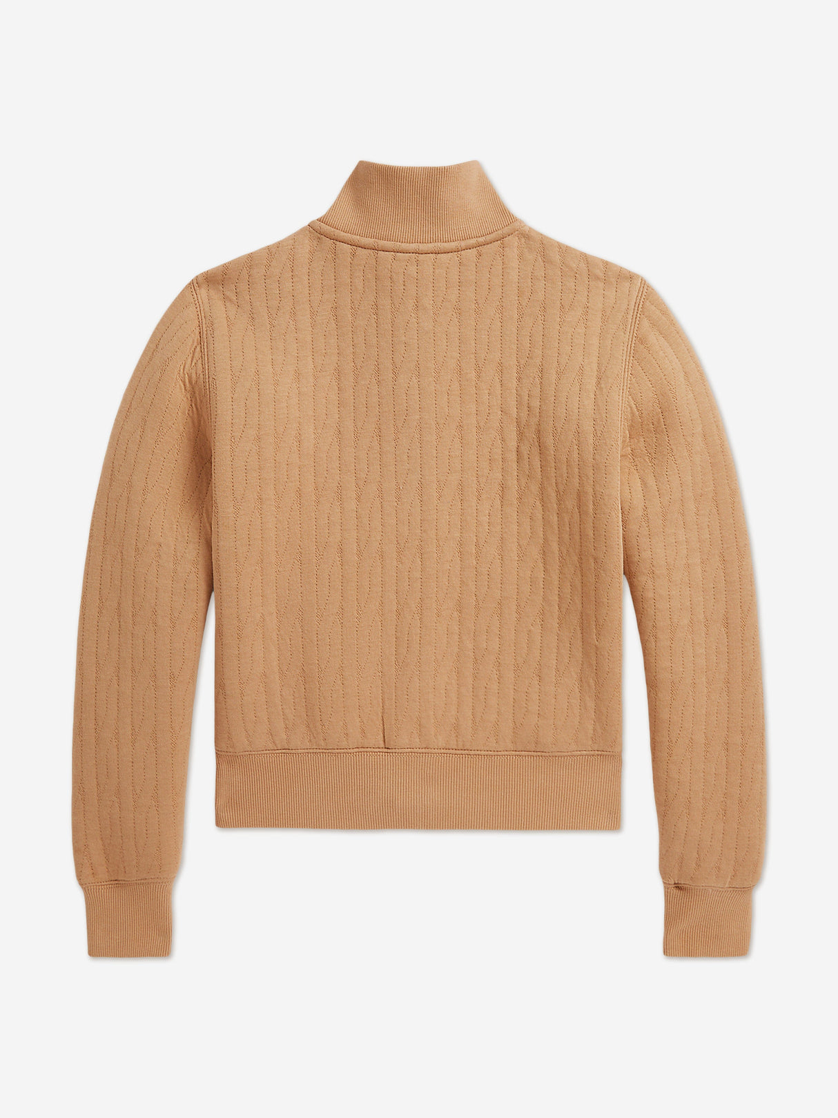 Ralph Lauren Girls Cable Jacquard Zip Up in Beige