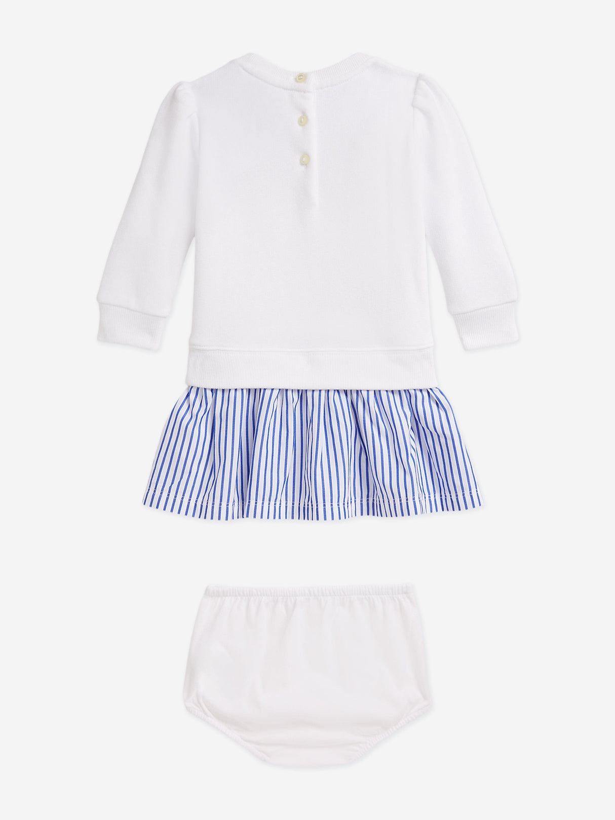 Ralph Lauren Baby Girls Polo Bear Sweater Dress in White