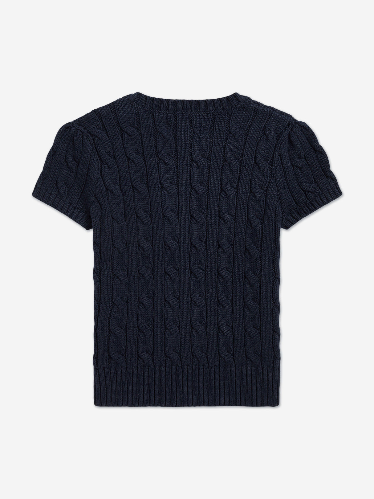 Ralph Lauren Girls Cable Knit Pullover in Navy