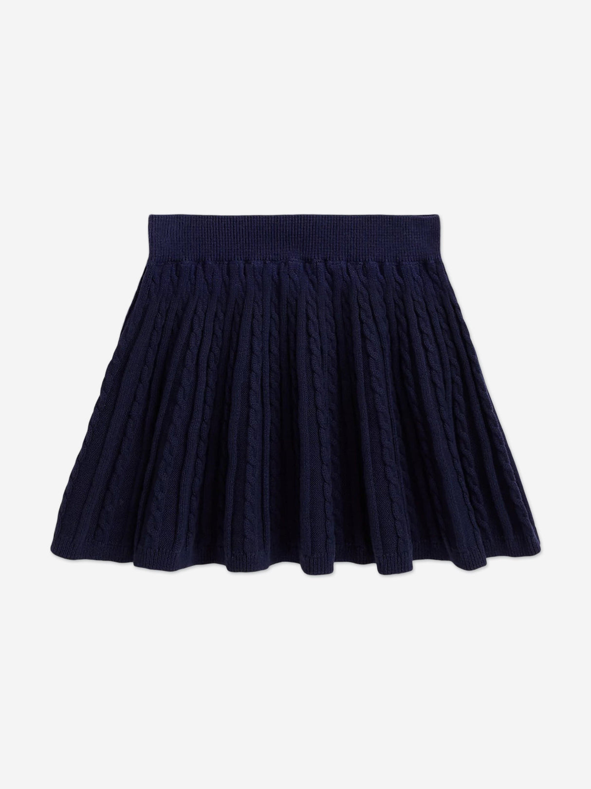 Ralph Lauren Girls Mini Cable Knit Skirt Set in Navy