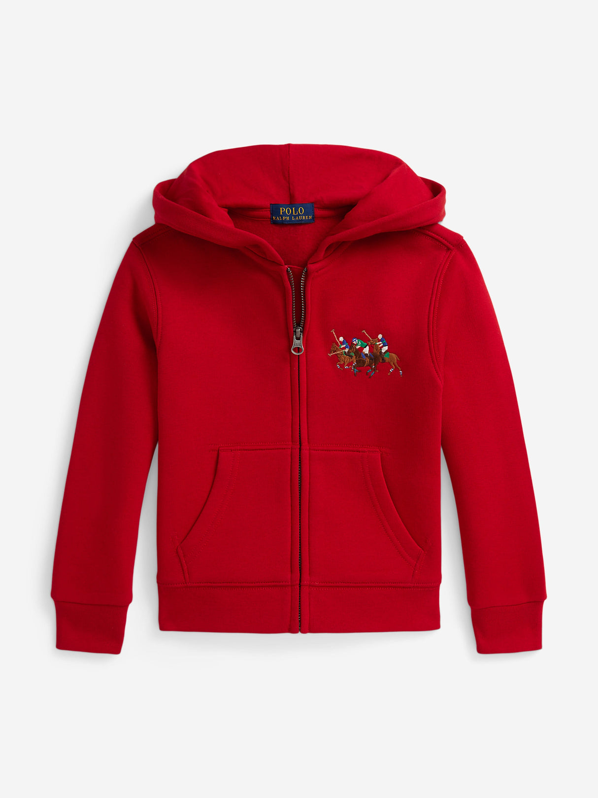 Ralph Lauren Boys Polo Player Zip Up Top in Red