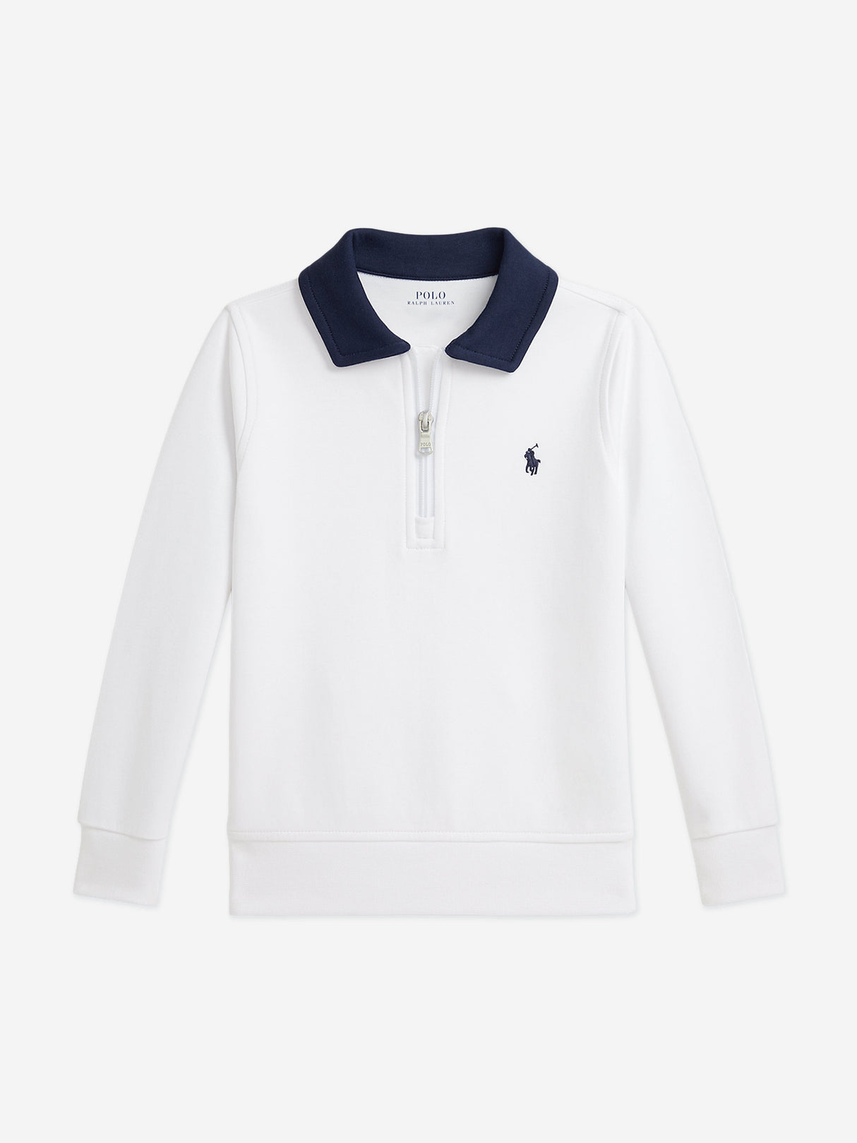 Ralph Lauren Boys Half Zip Sweatshirt in White