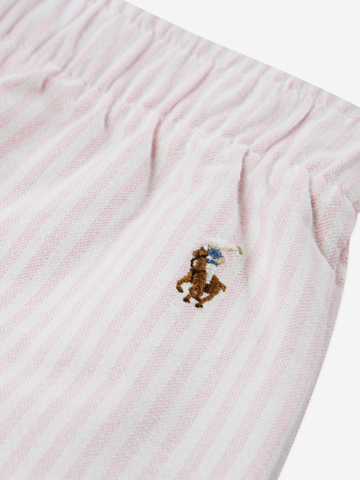 Ralph Lauren Girls Striped Oxford Pyjamas Set in Pink