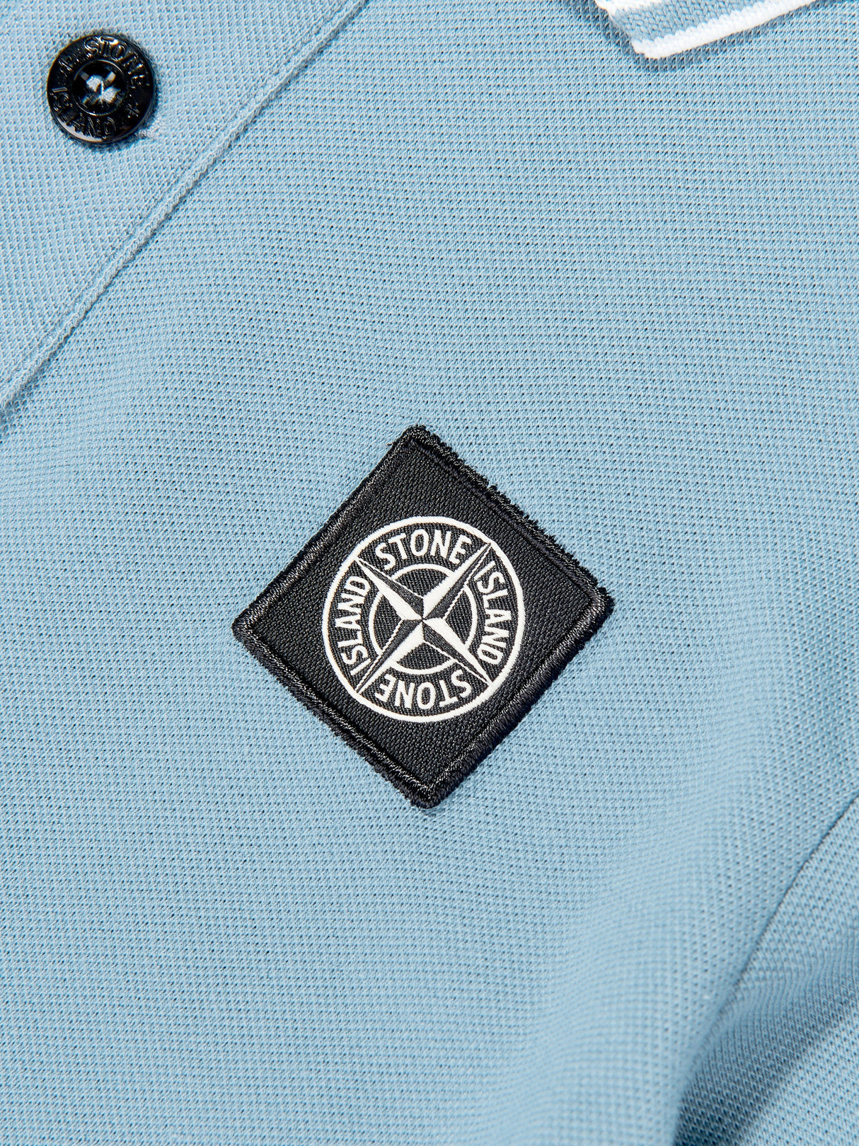 Stone Island Boys Compass Patch Polo Shirt in Blue
