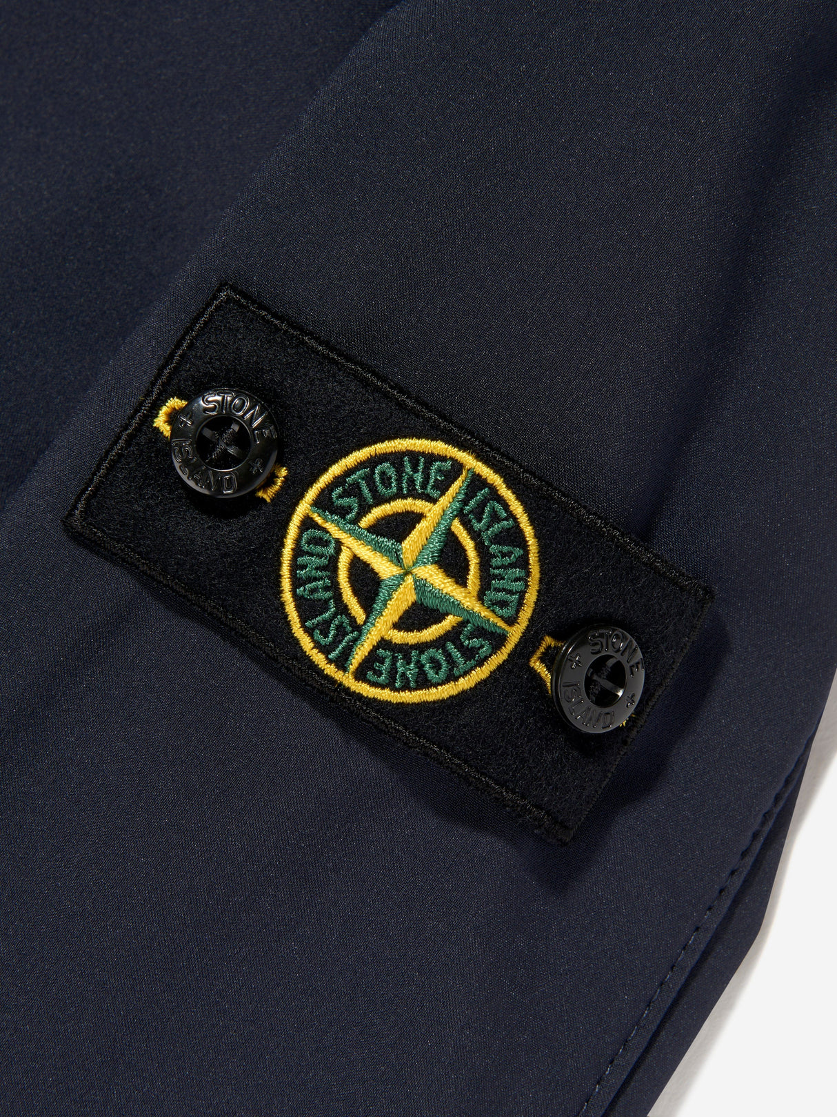 Stone Island Boy Hooded Bomber Jacket in Navy