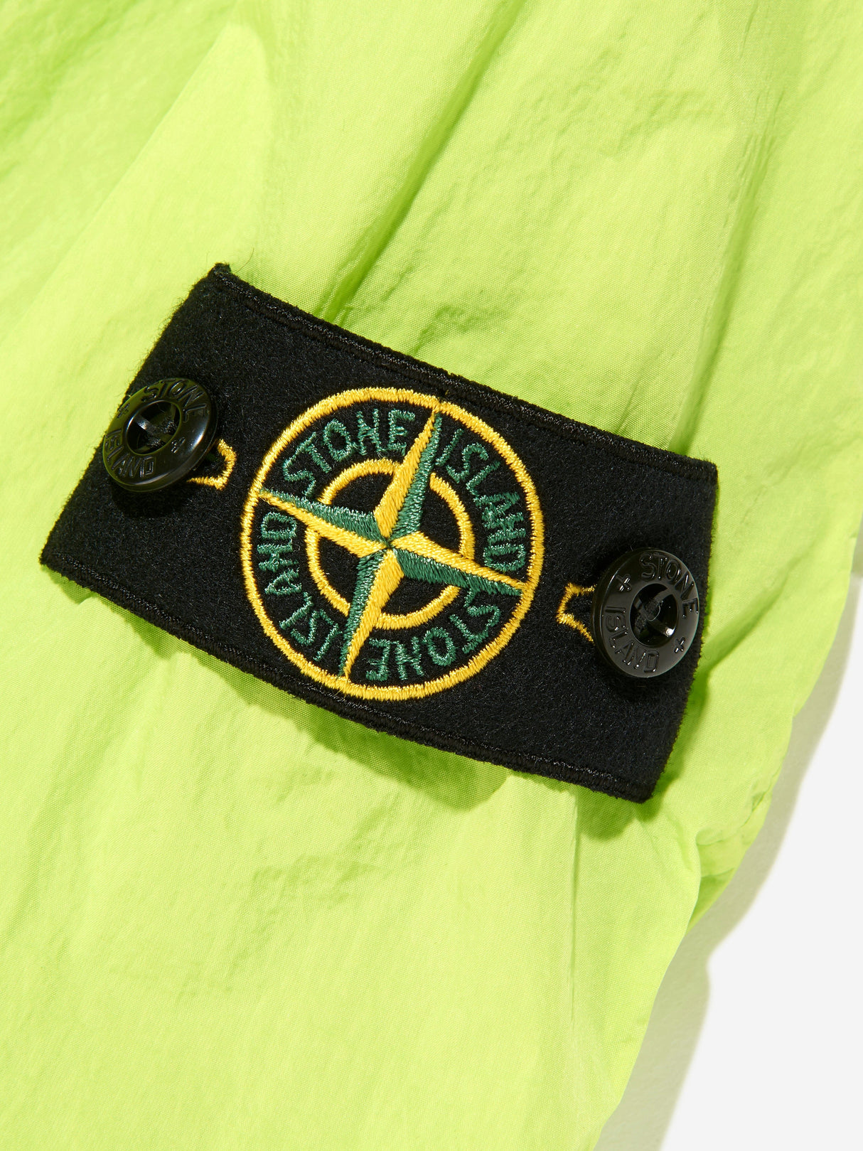 Stone Island Boys Lightweight Crinkle Reps Jacket in Green