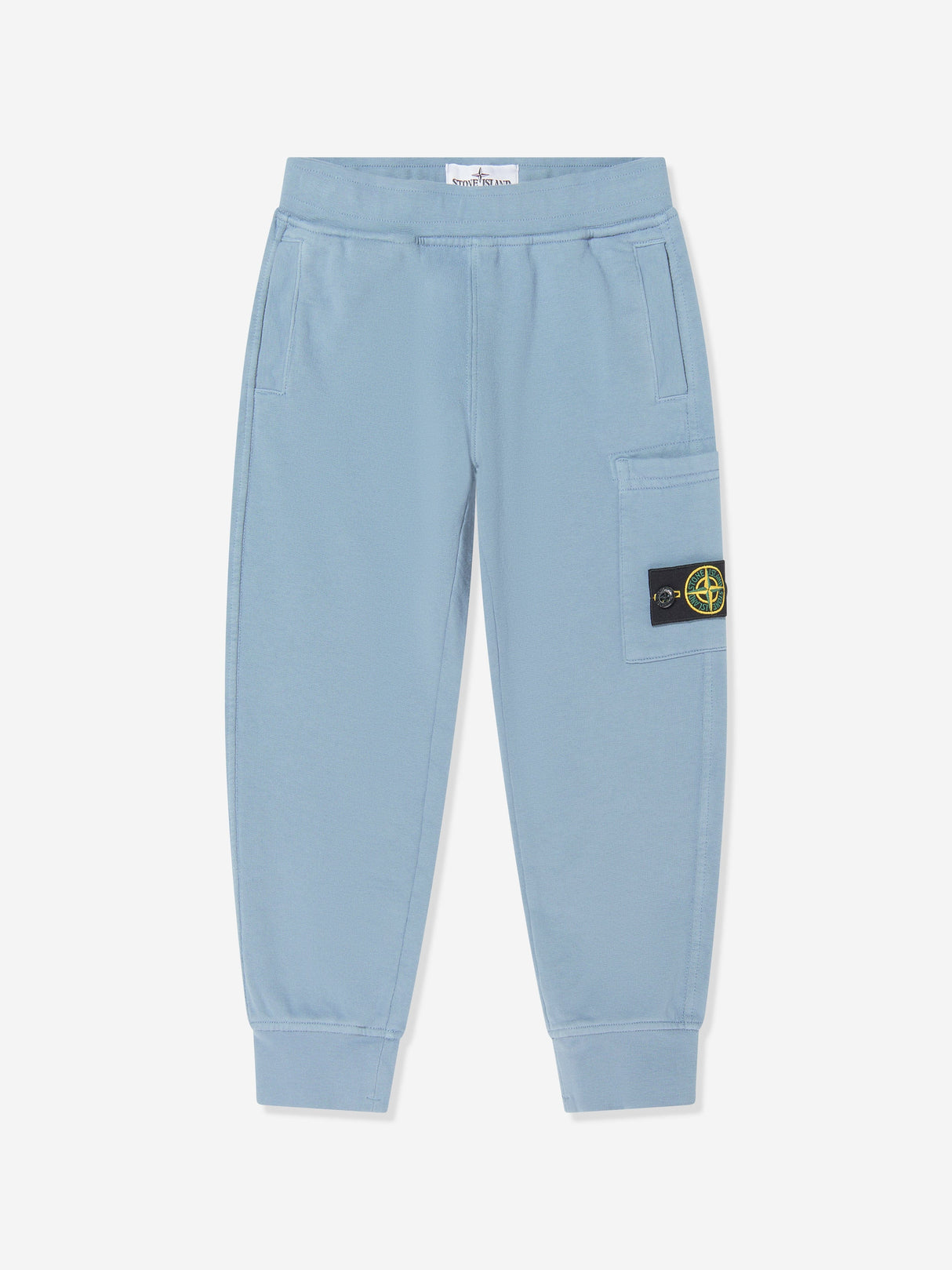 Stone Island Boys Logo Pocket Joggers in Blue