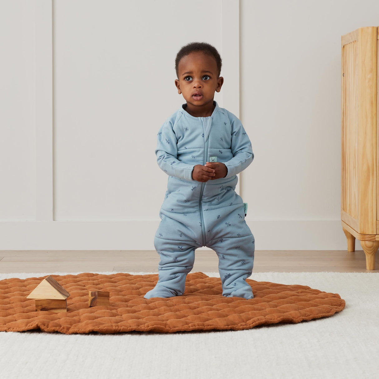 ergoPouch - Organic Winter Long Sleeved Sleep Onesie - Dragonflies 3.5 TOG