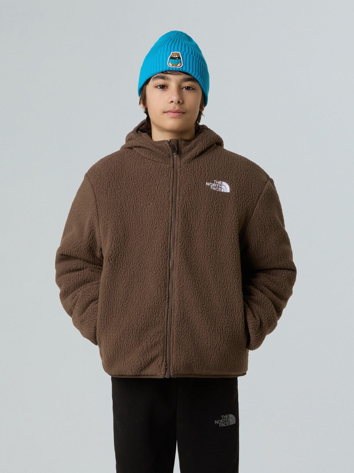 The North Face Boys Reversible Shasta Hooded Jacket in Beige