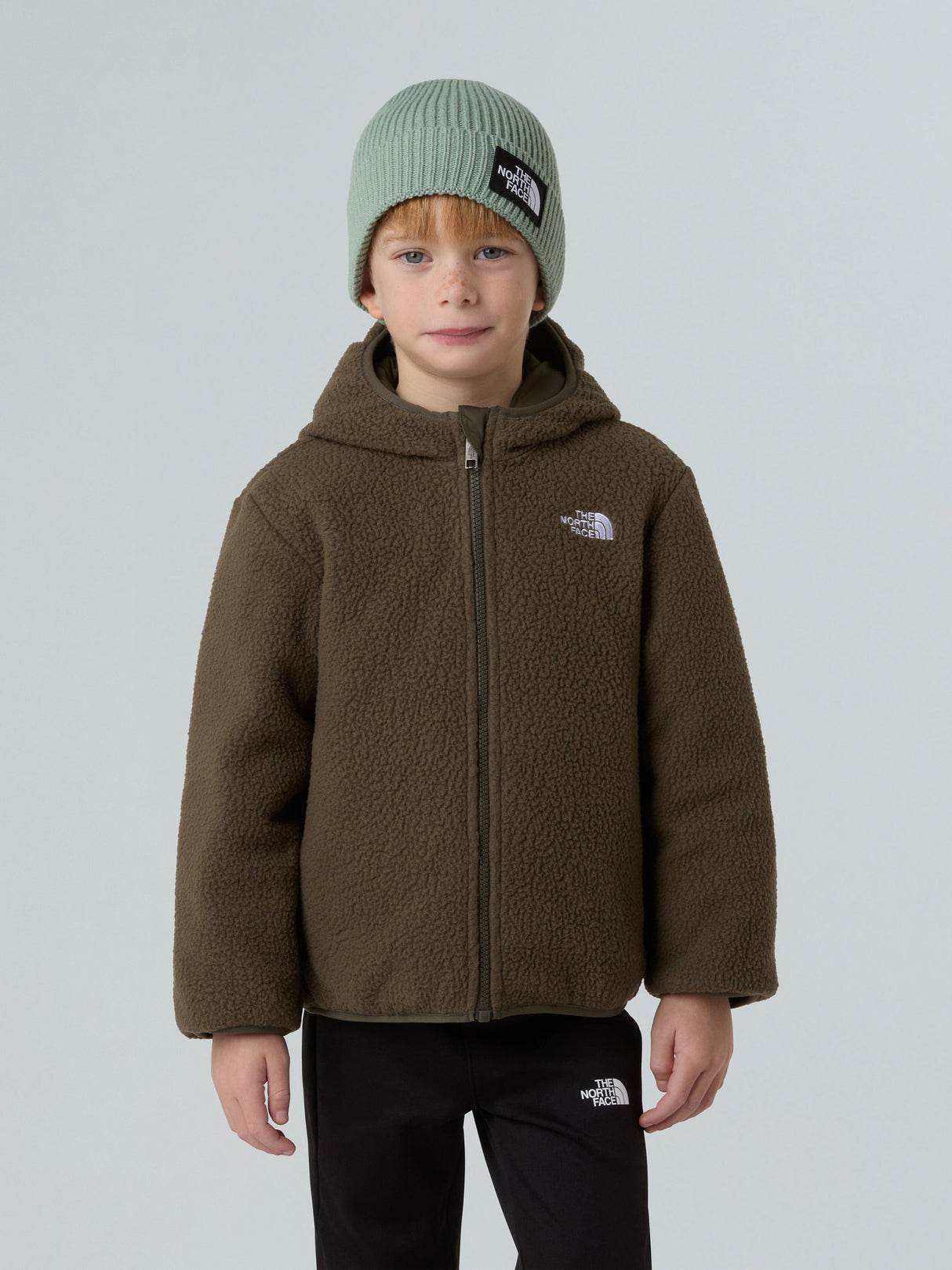 The North Face Kids Reversible Shasta Hooded Jacket in Green