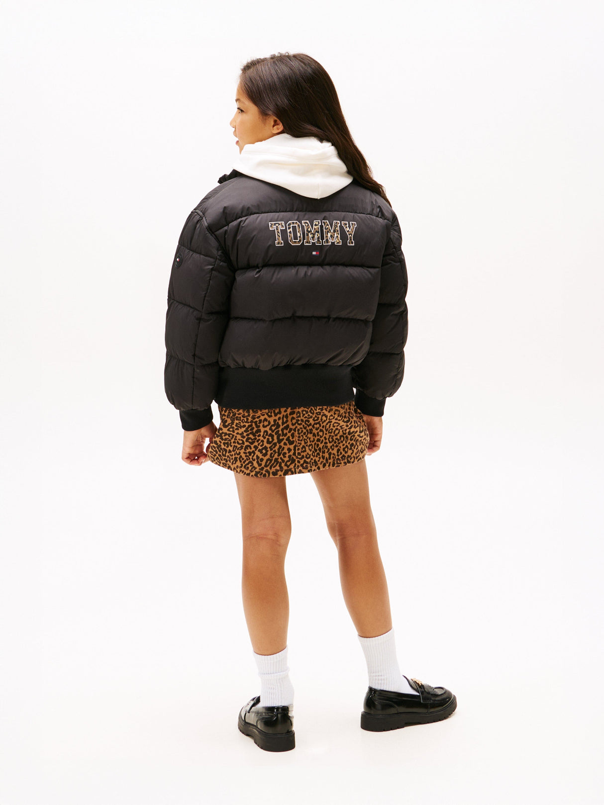 Tommy Hilfiger Girls Reversible Puffer Bomber in Black
