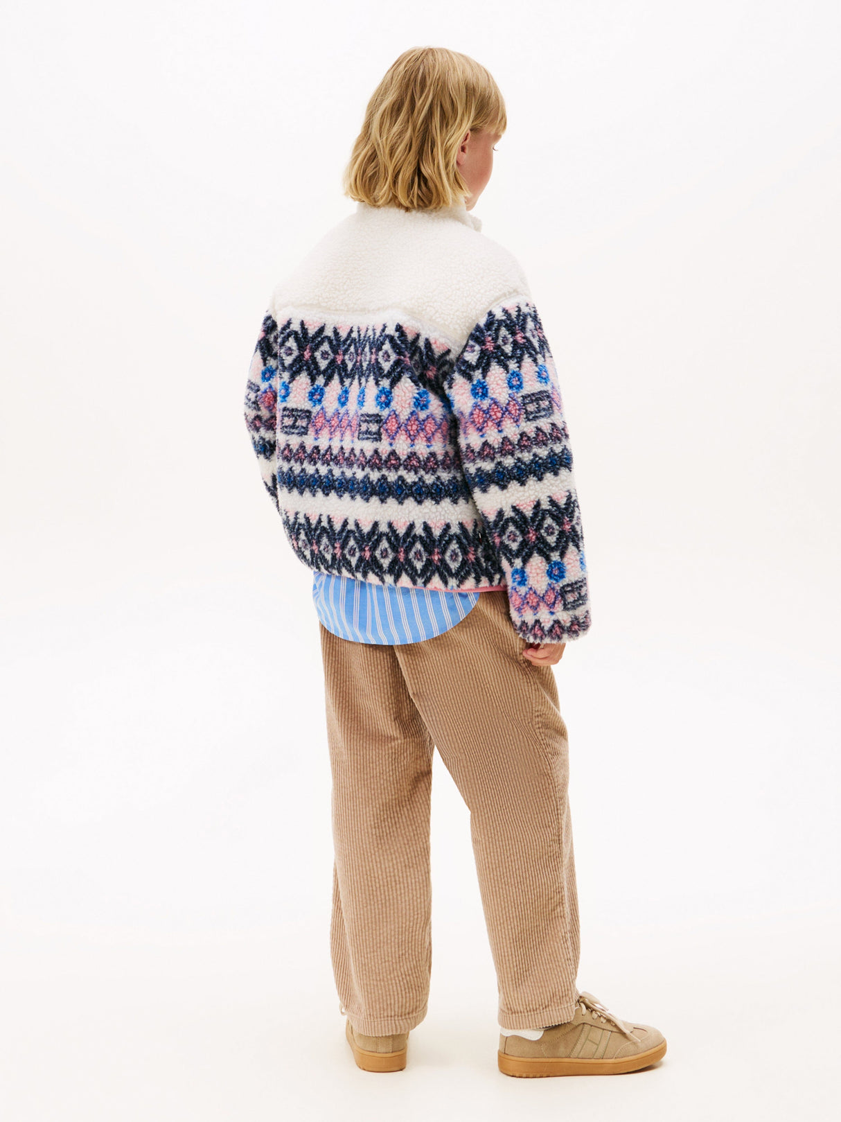 Tommy Hilfiger Girls Fair Isle Teddy Jacket in Ivory