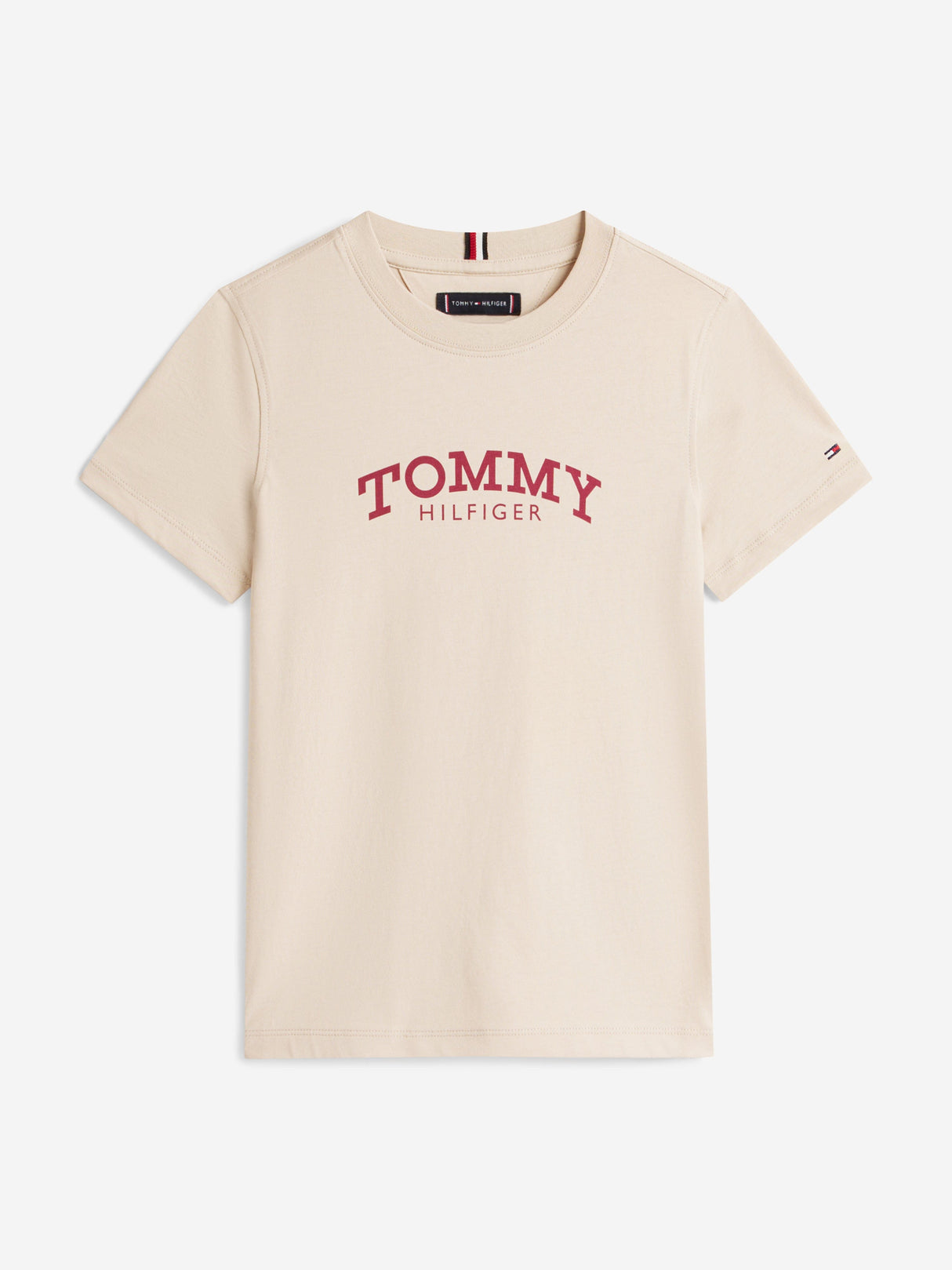 Tommy Hilfiger Boys Monotype Print Graphic T-Shirt in Beige