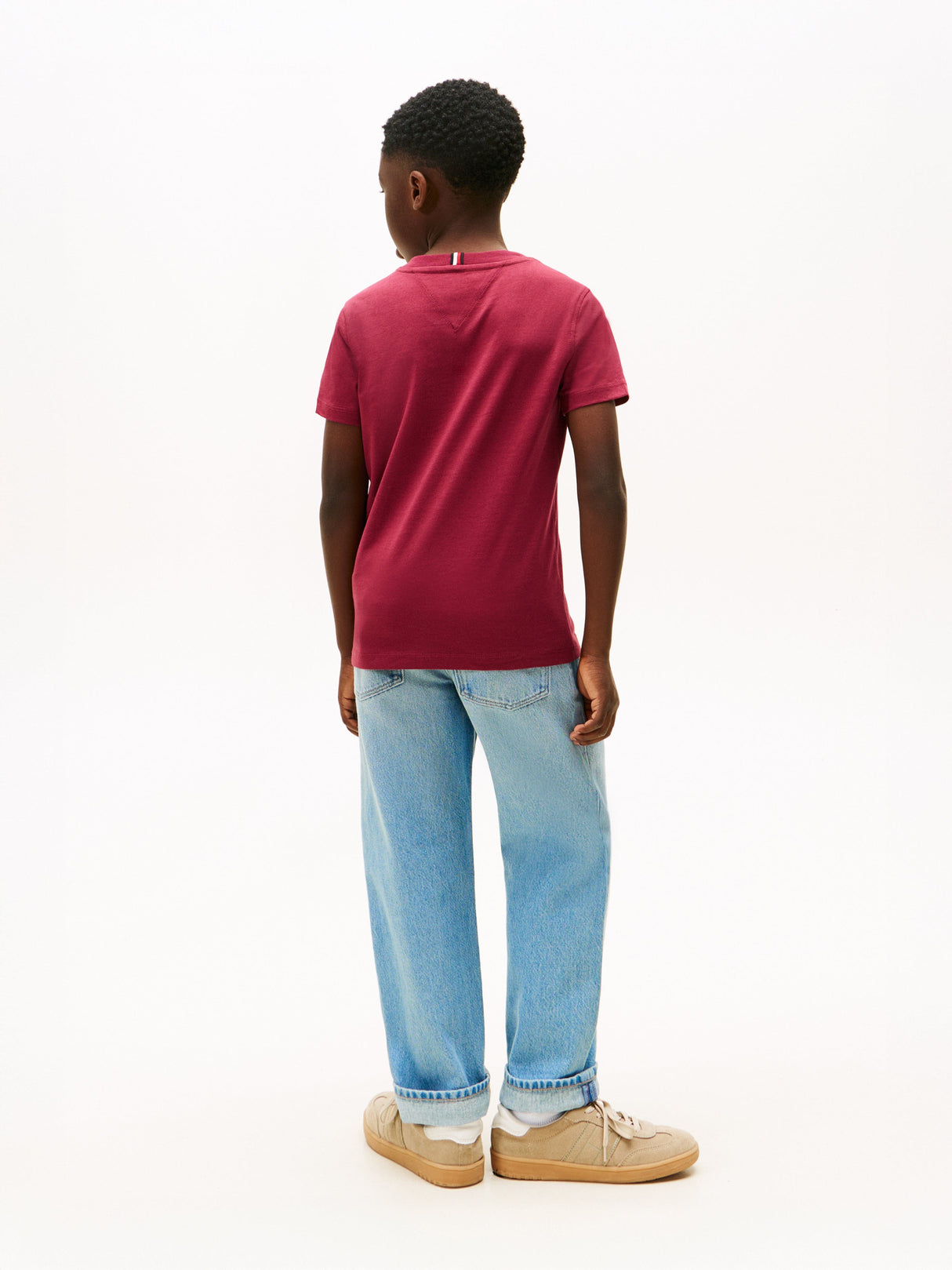 Tommy Hilfiger Boys Monotype Print Graphic T-Shirt in Red