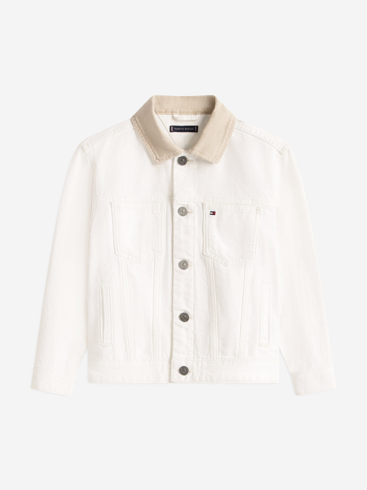 Tommy Hilfiger Boys Heritage Flag Denim Trucker Jacket in White