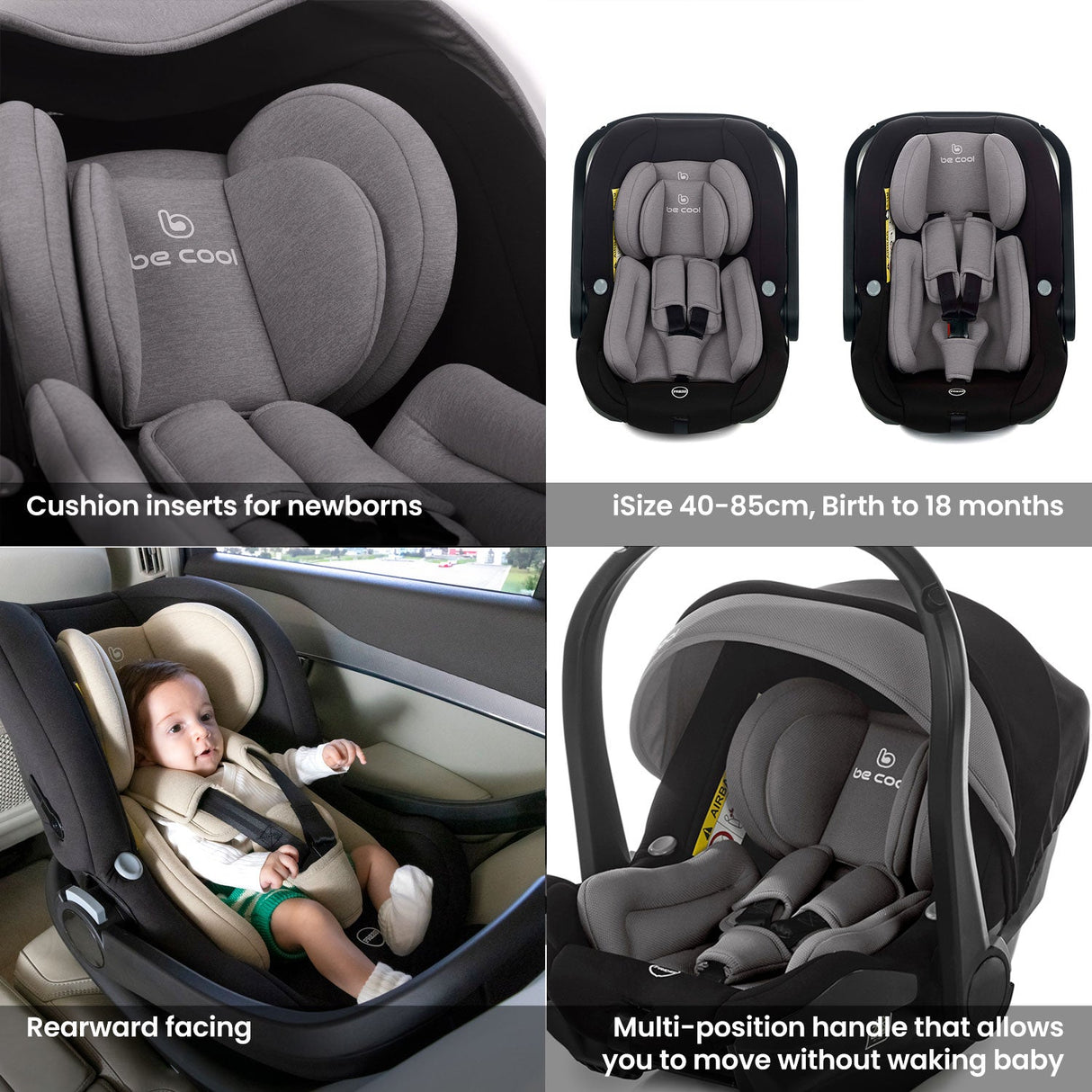 Be Cool Travel Carrier iSize Baby Car Seat, 40-85 cm 0-18 months