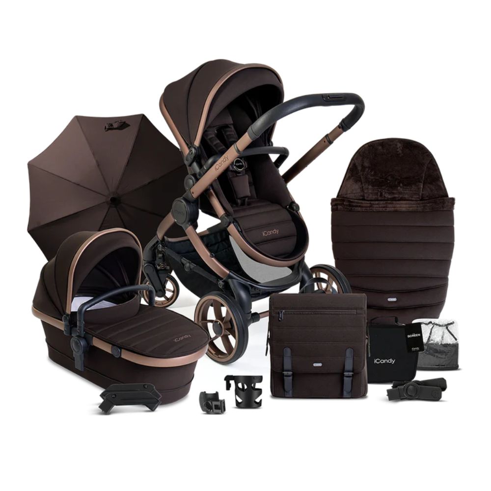 iCandy Peach 7 Pushchair and Carrycot Complete Bundle, Pecan