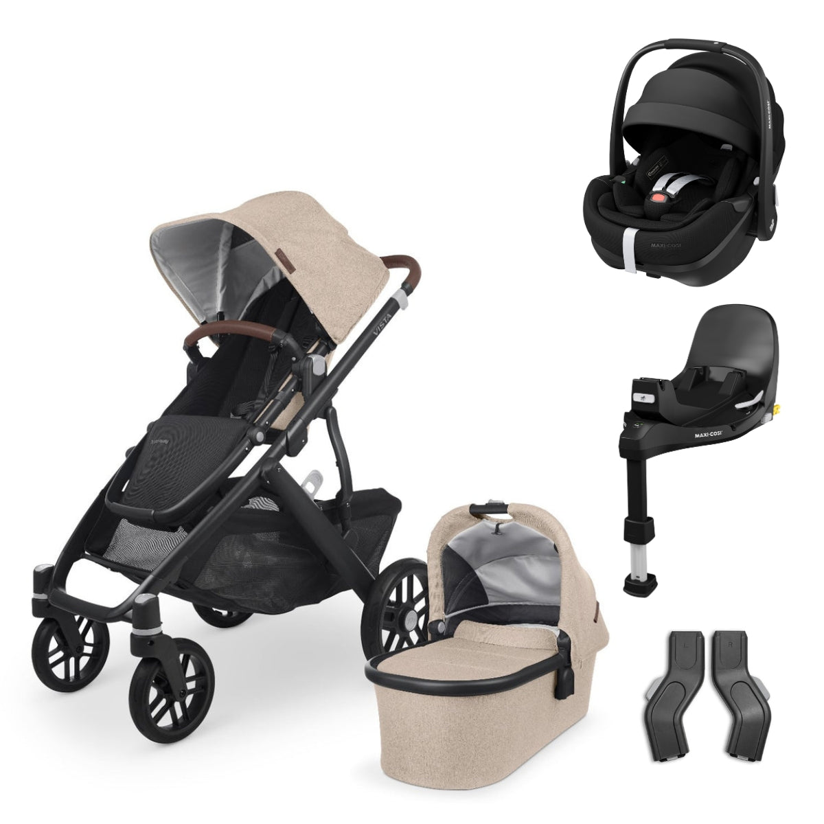 Uppababy Vista V2 Travel System with Pebble 360 Pro2 Car Seat & Base