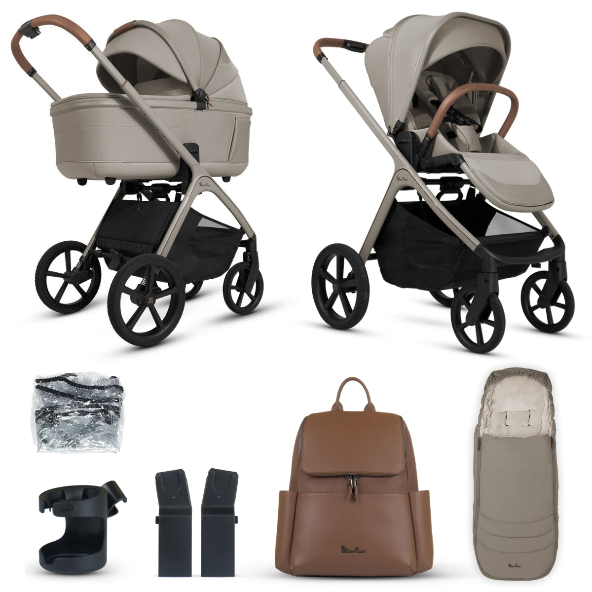 Silver Cross Cove Pram + Accessory Bundle, Champagne