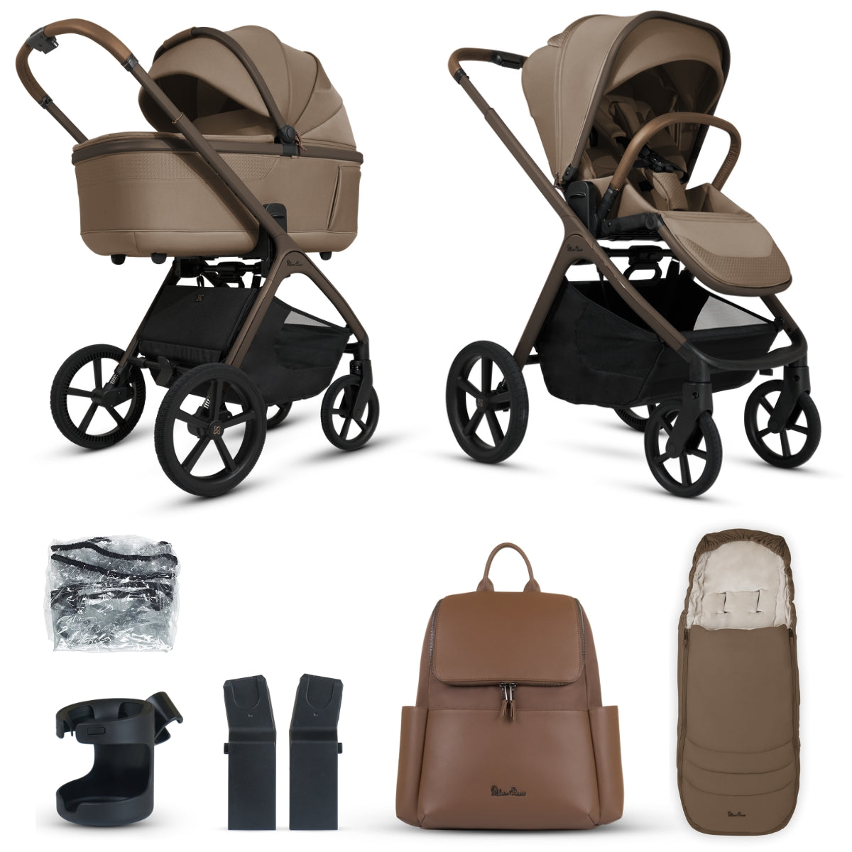 Silver Cross Cove Pram + Accessory Bundle, Maple