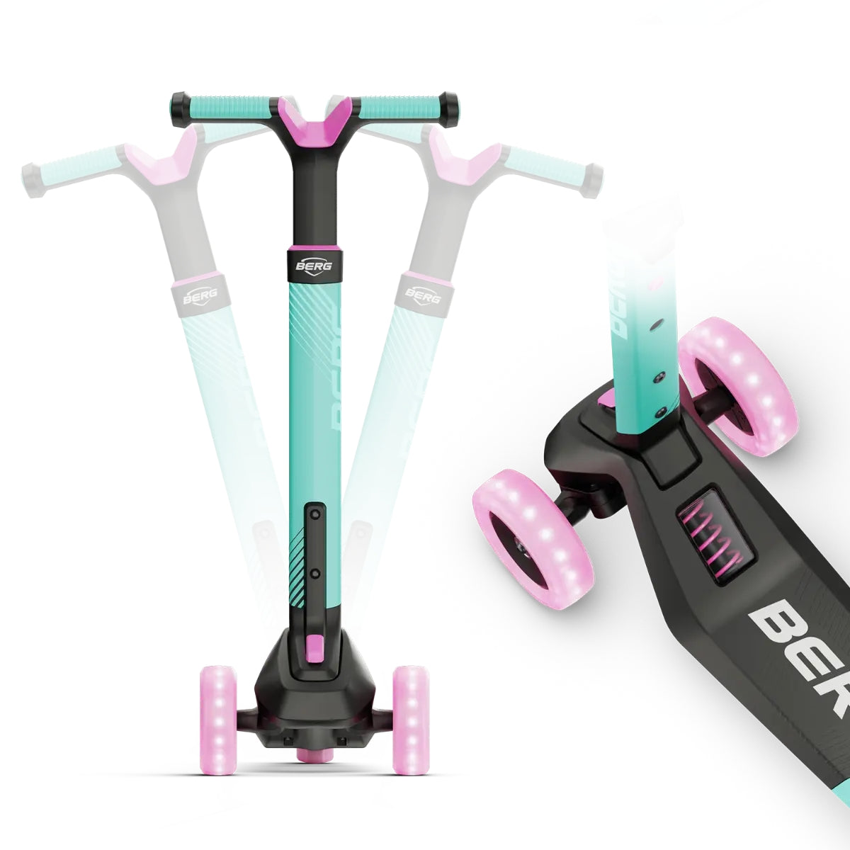 BERG Nexo Foldable Scooter with LED Wheels