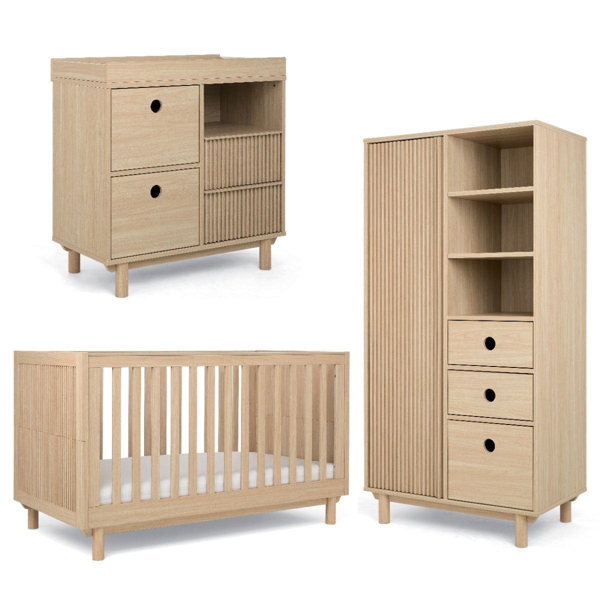 Mamas & Papas Oska 3 Piece Furniture Range, Natural / Oak