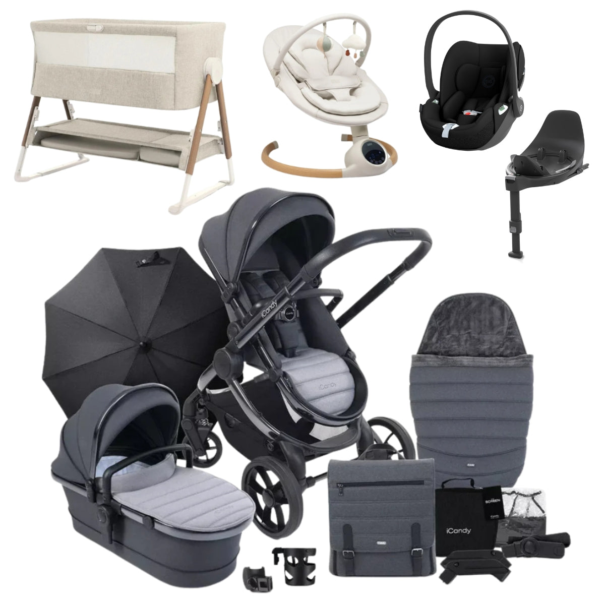 iCandy Peach 7 Luxury Bundle With Cybex Cloud T Car Seat