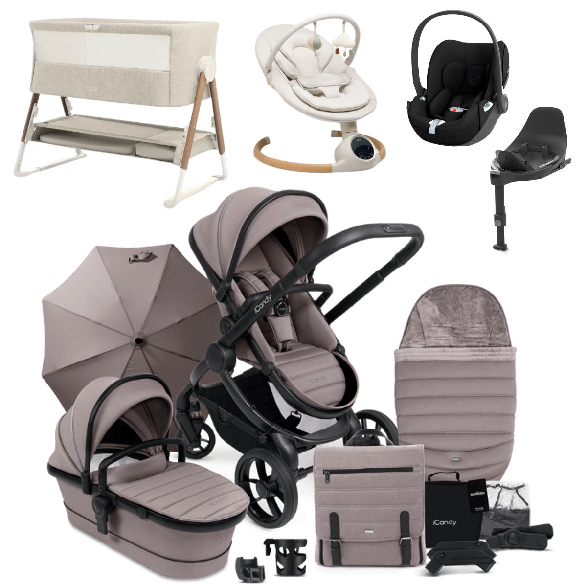 iCandy Peach 7 Luxury Bundle With Cybex Cloud T Car Seat