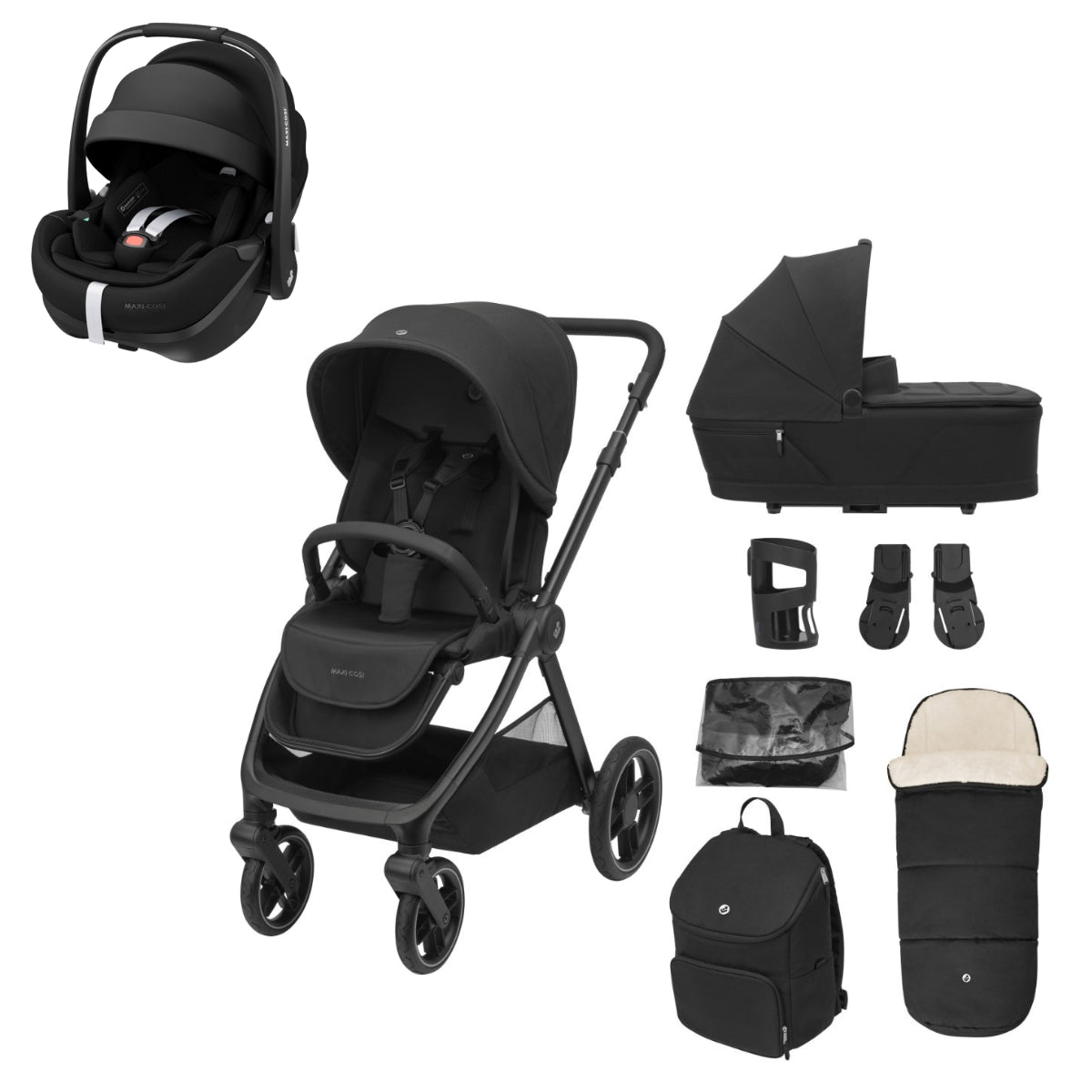 Maxi-Cosi Oxford Essential Travel System Bundle with Pebble 360 Pro2 - Twillic Black