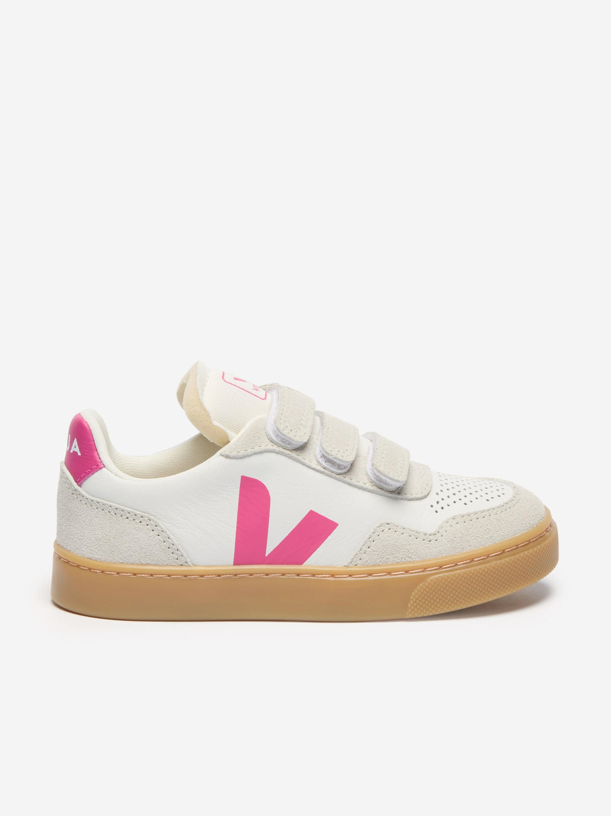 Veja Girls Leather Small V-90 Trainers in White