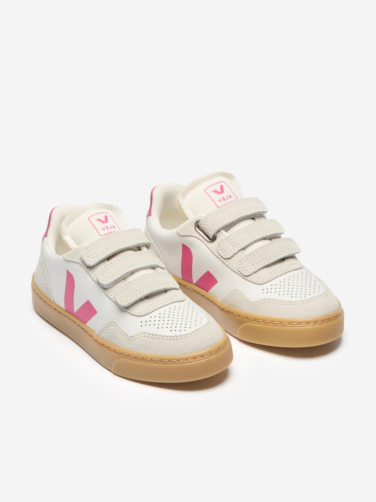 Veja Girls Leather Small V-90 Trainers in White