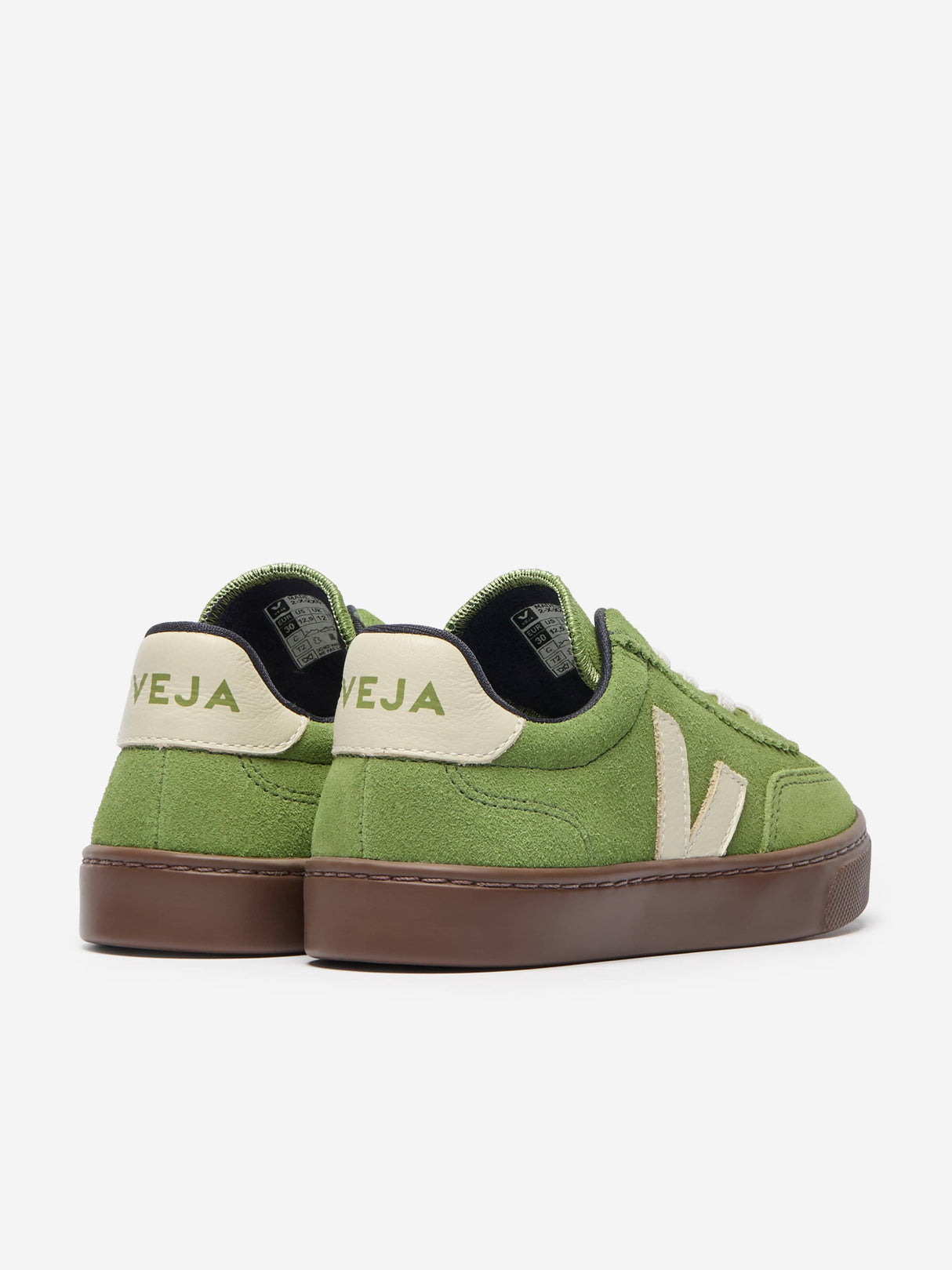 Veja Kids Suede Small Volley Trainers in Green