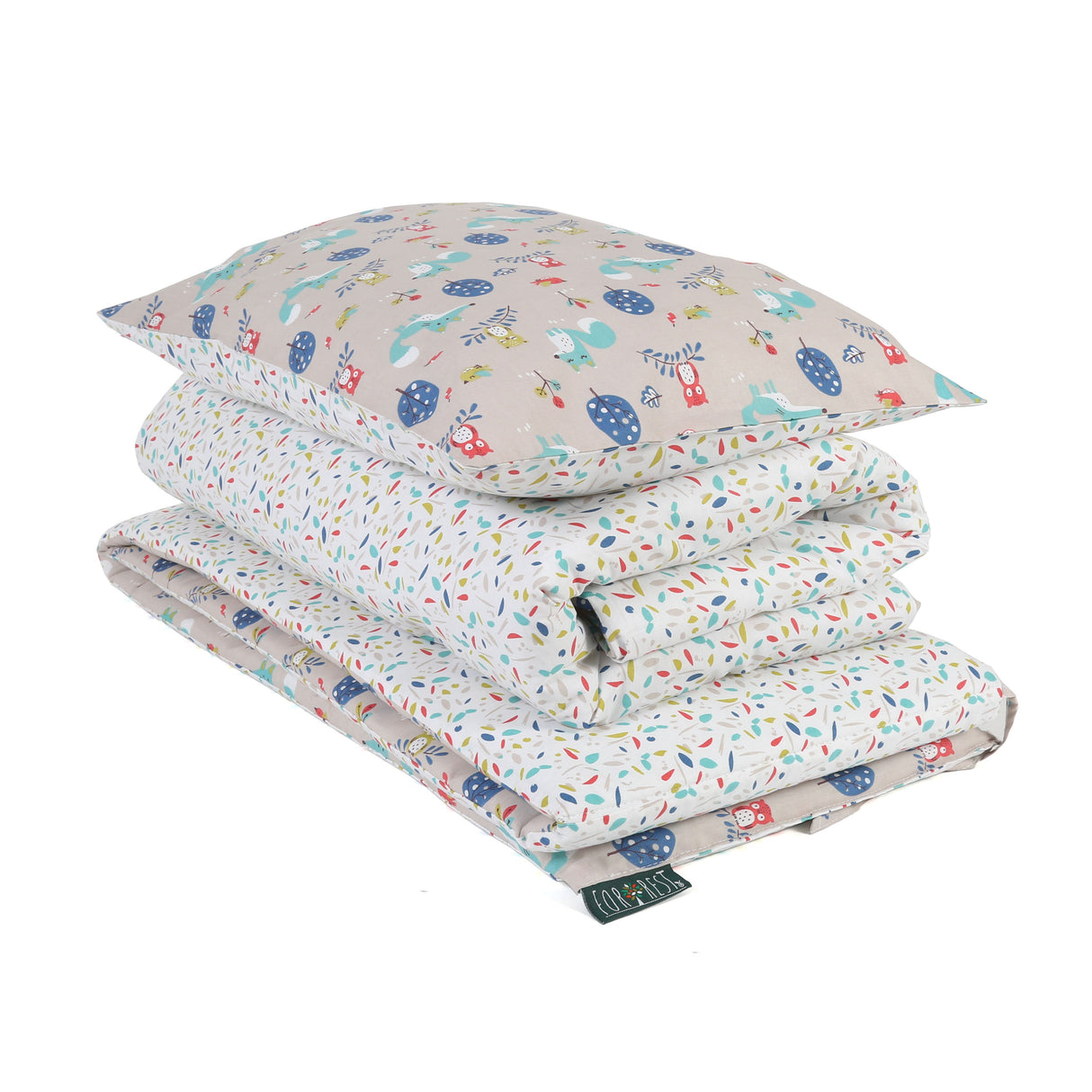 Woody Organic Cotton Toddler 3 Piece All-in-One 4.0 Tog Quilt Bedding Set with Bumper
