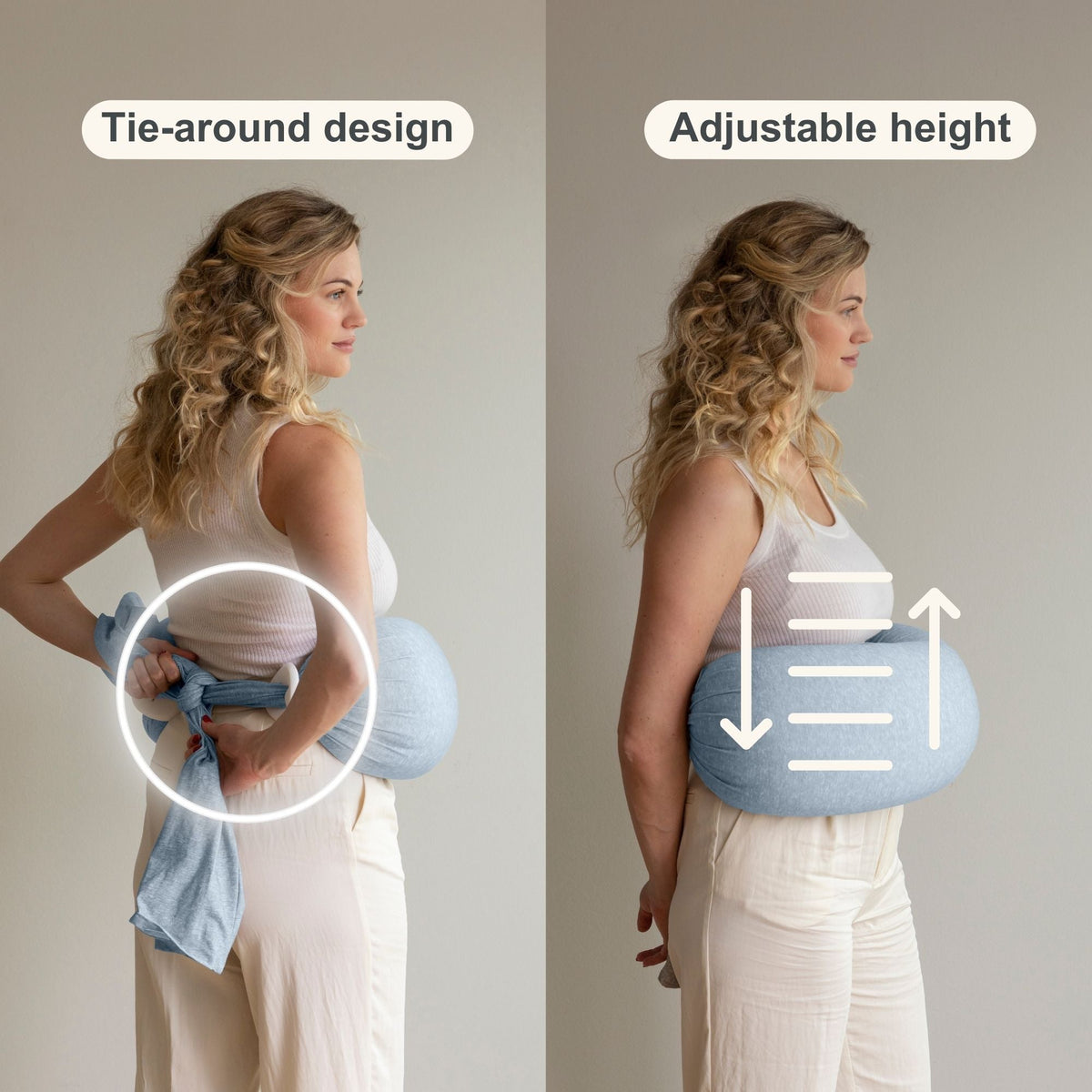 bbhugme Adjustable Nursing & Breastfeeding Pillow - Blue Melange