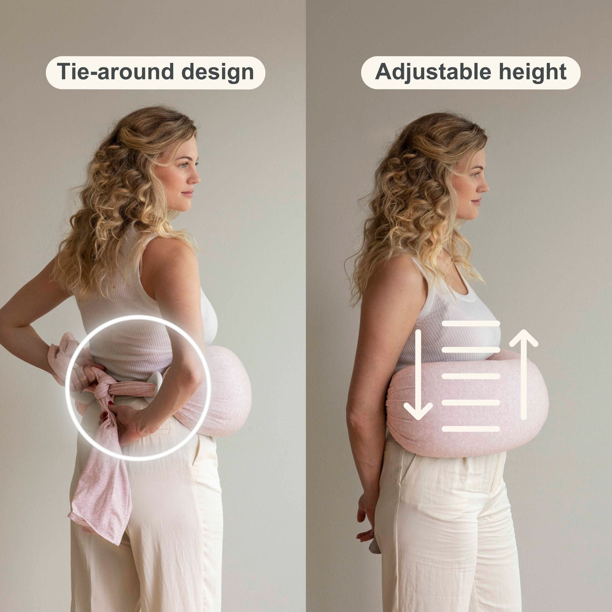 bbhugme Adjustable Nursing & Breastfeeding Pillow - Pink Melange
