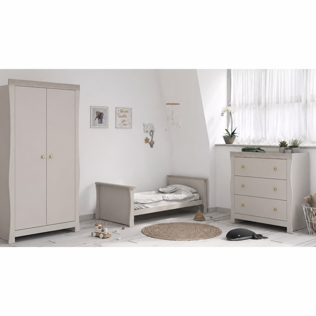 Celeste Cot Bed Cashmere/Gray ash