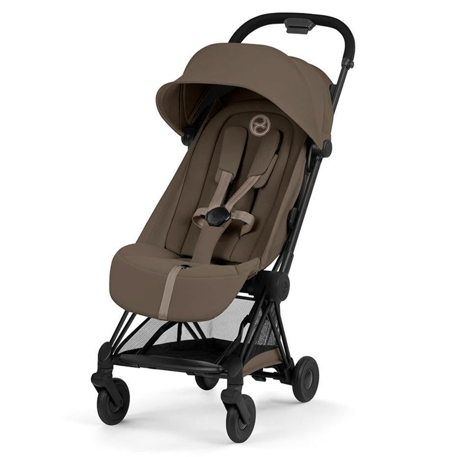 Cybex Coya Comfort Compact Stroller, Matt Black Coconut Brown/Dark Brown