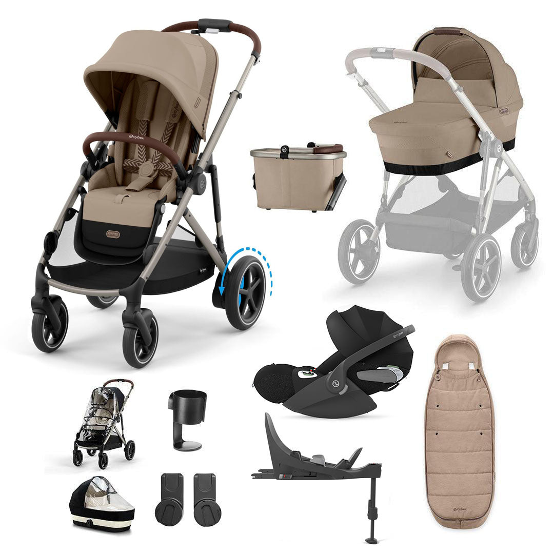 Cybex e-Gazelle S 11 Piece Electric Pushchair Bundle with Cloud T Car Seat & Base