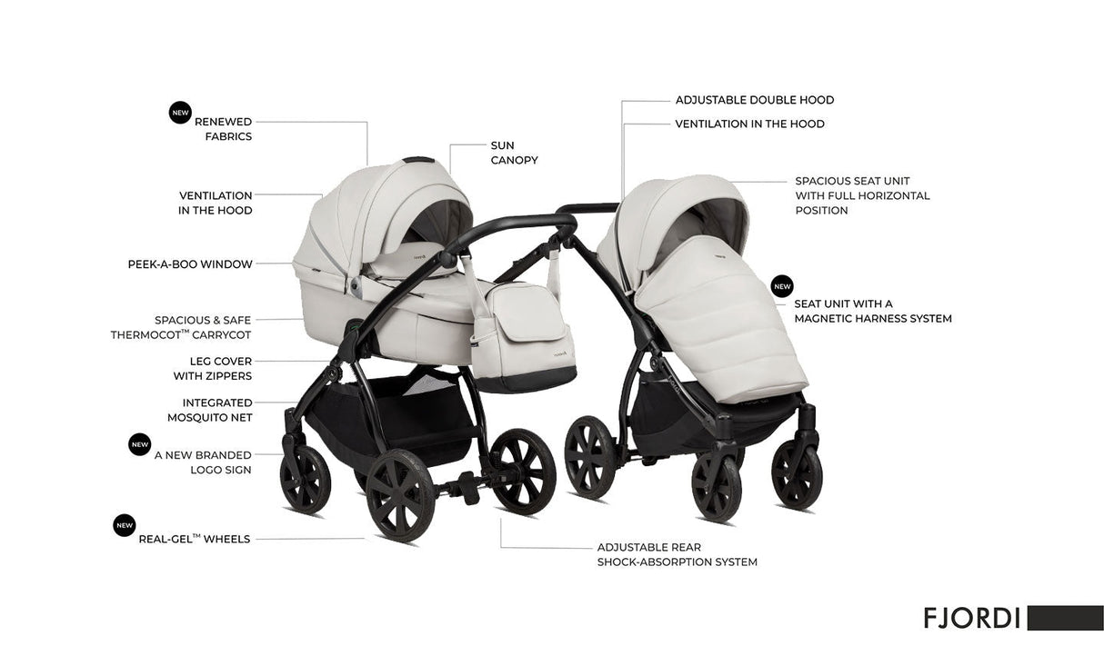 Noordi Fjordi V1 3in1 with Joie i-Snug 2 Car Seat, Grey