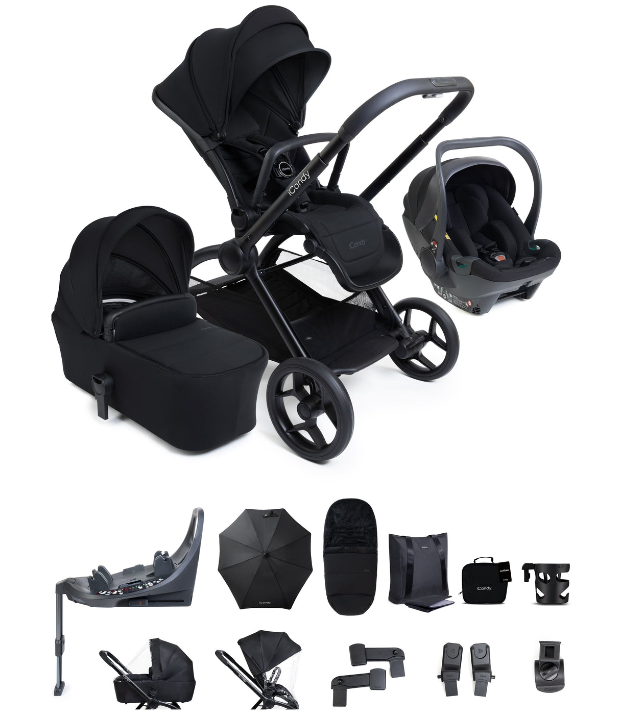 iCandy Core 2 Complete Travel Bundle with Cocoon 360 and Base, Black