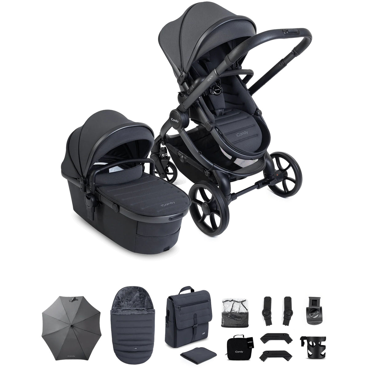 iCandy Peach 8 Complete Pushchair & Carrycot Bundle - Grey