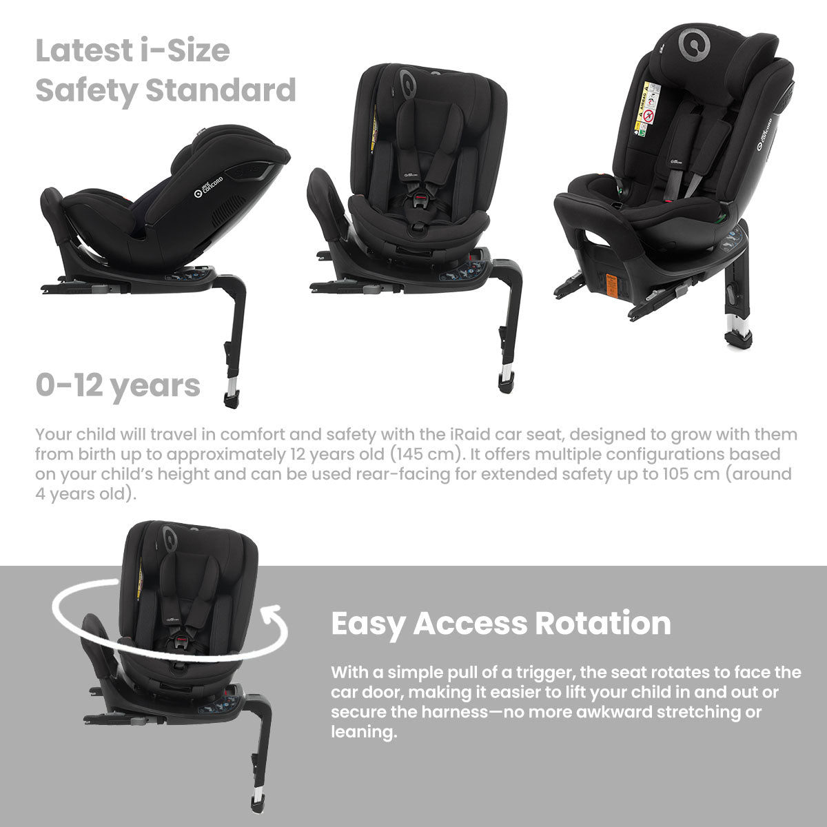 Jane iRaid 360 Swivel i-Size Car Seat, 0-12 years